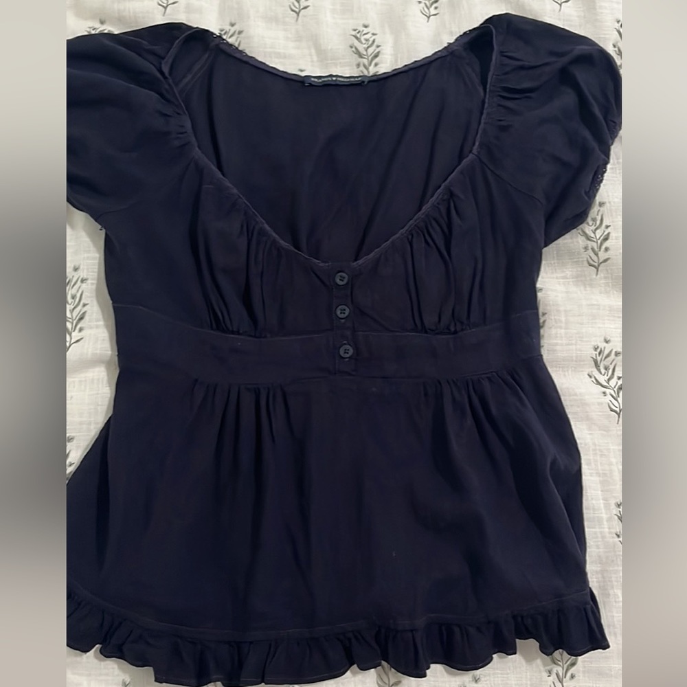 Navy blue brandy Melville baby doll top